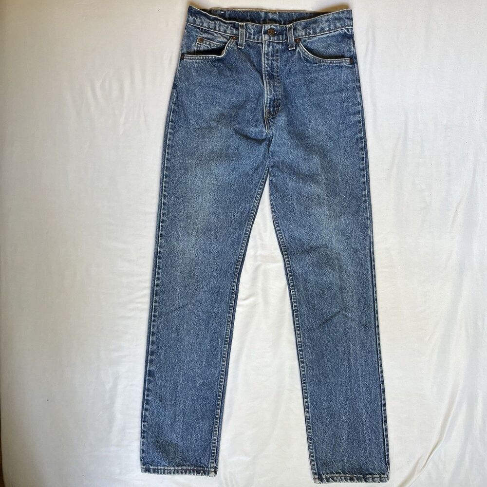VTG 80s Levi 509 0217 Orange Tab 31x34 (31x33) Straight Leg Blue Jeans USA Made